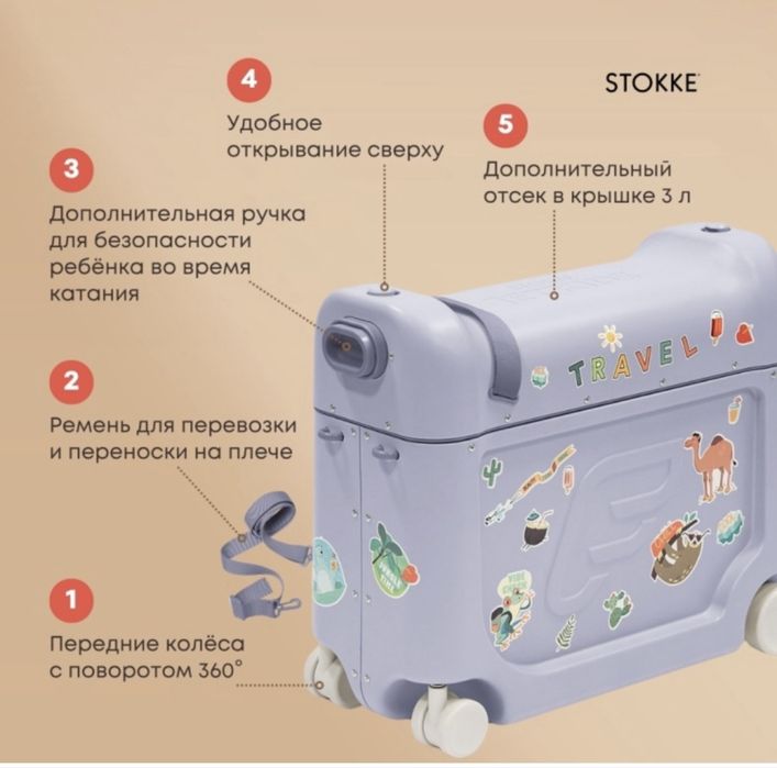 Детский чемодан-трансформер Stokke Bedbox JetKids V3