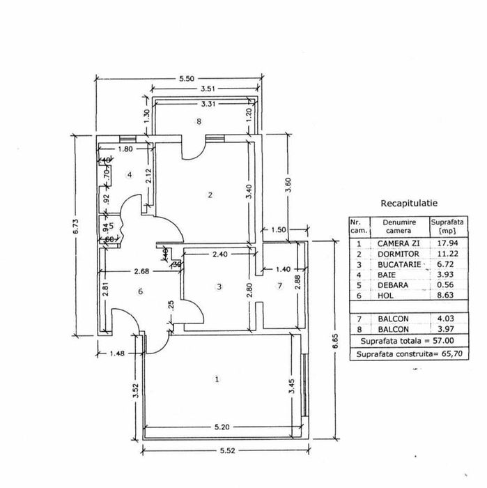 Apartament cu 2 camere - 66 mp - Complet Utilat & Mobilat | Zona Cuza Vodă