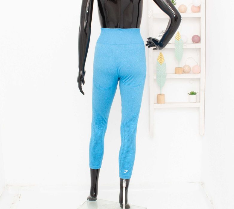 Gymshark дамски клин безшевен висока талия син за фитнес и спорт XL