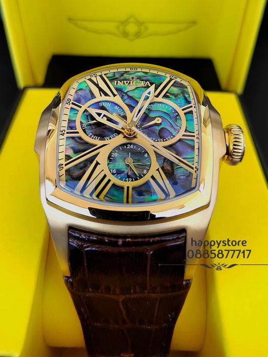 INVICTA Lupah Mother of pearl Gold 48 mm, Инвикта нов мъжки часовник