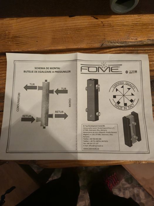 Butelie egalizare presiune fome