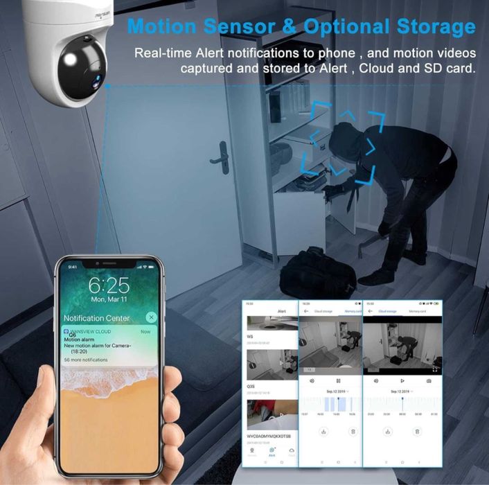 Camera Video Supraveghere Wansview 1080PHD Wifi Alexa Q6 NightVision