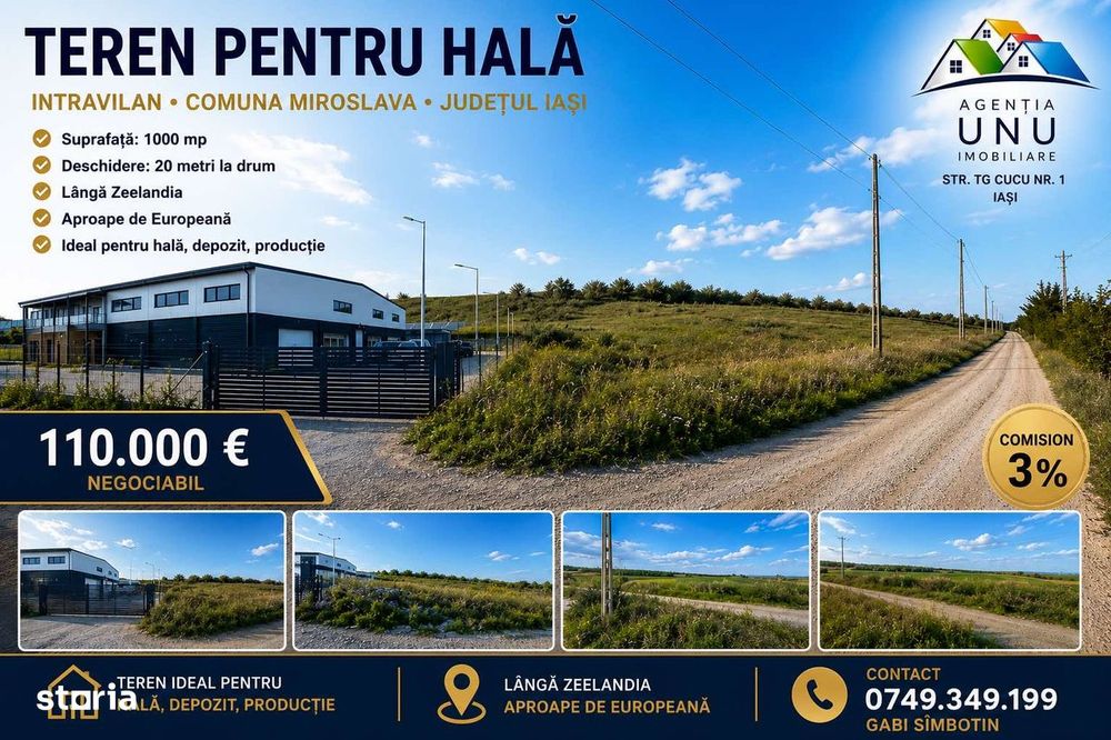 Teren pentru Hală 1000 mp zona Metro lângă Zeelandia, Aproape E85