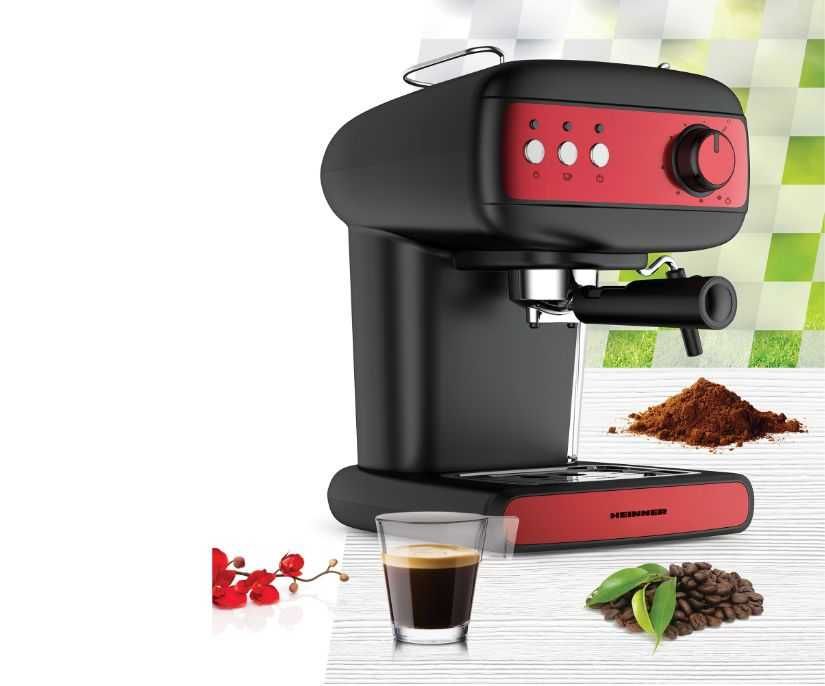 Espressor manual Heinner Red Boquette HEM-1100BKRD