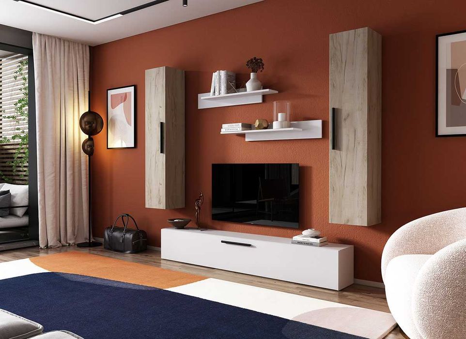 Living Pati 065 - Mobila Sufragerie Stejar + Alb