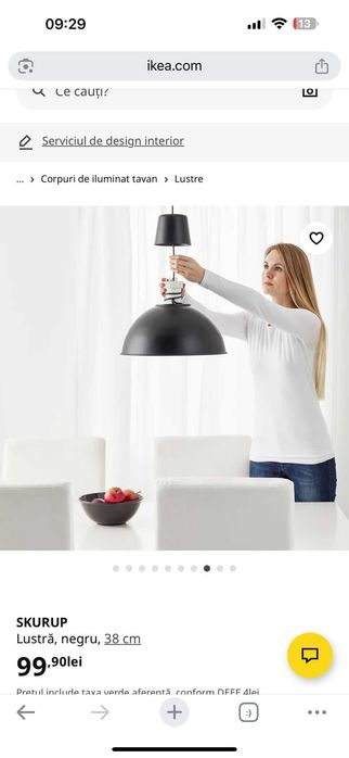 2 x Lustra Skurup neagra