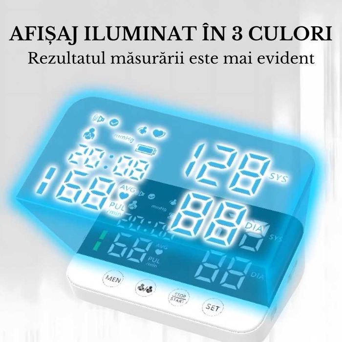 Tensiometru de Brat Premium, Afisaj LED ,Manseta 22-32cm ,USB-C + 220W