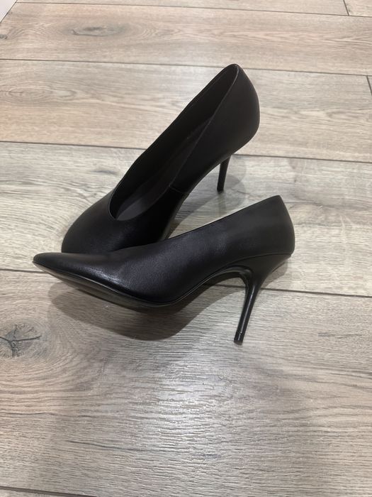 Туфли на каблуке Mango темно-коричневые