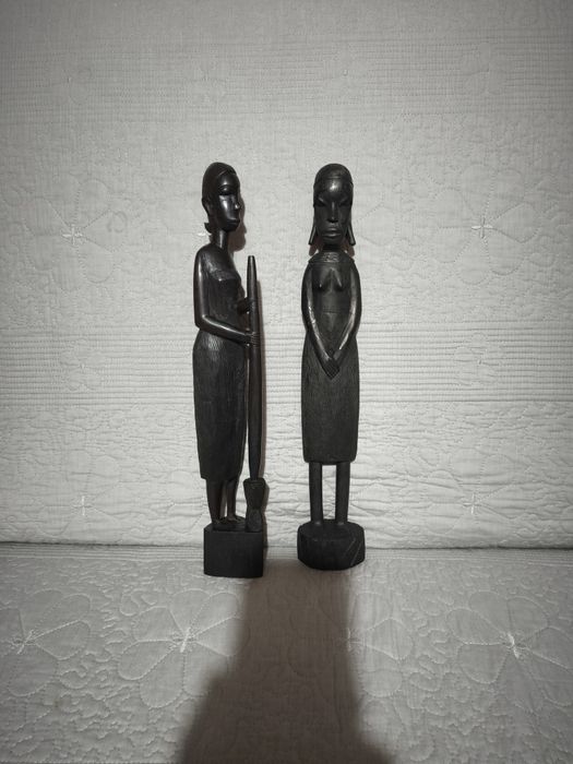 2 statuete sculptură abanos Africa