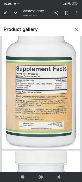 Prostate support  120 capsules