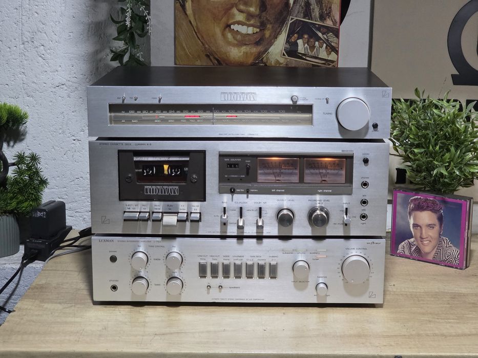 Sistem audio LUXMAN, amplificator L-114a, deck  K-5, tuner T-2 retro