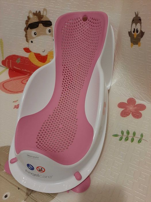Angelcare Подложка за къпане за деца от 0 до 6 месеца, розова