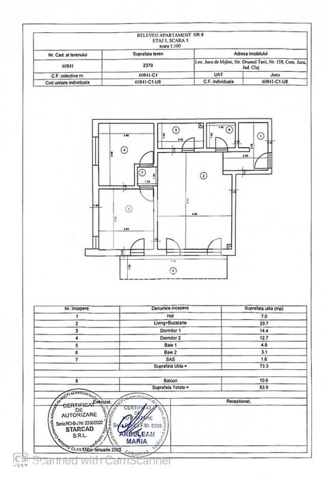Apartament 3 camere, Bloc nou, Parcare inclusă, Jucu de Mijloc