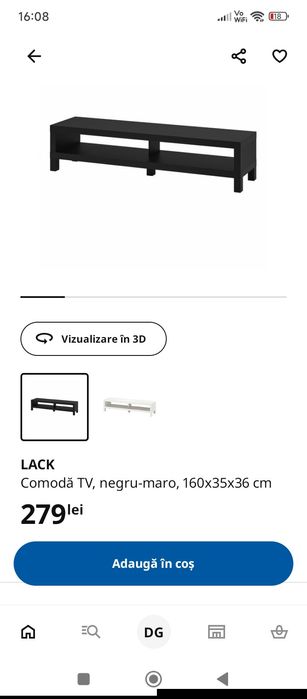 Comoda TV IKEA neagra că noua -ambalat