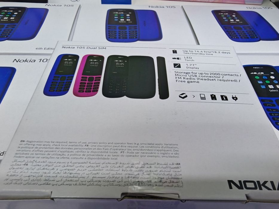 Nokia 105 2019 ,чисто нови,запечатани, с Българско меню,черен цвят