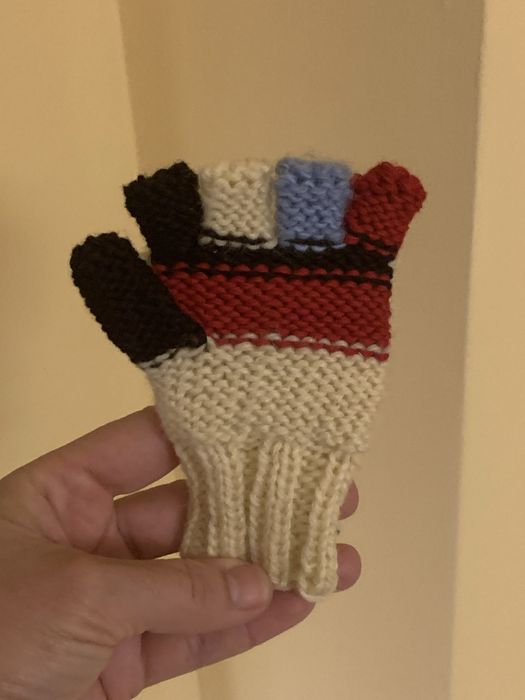 Ръчно плетени детски бебешки ръкавици без пръсти с капаче момче момиче