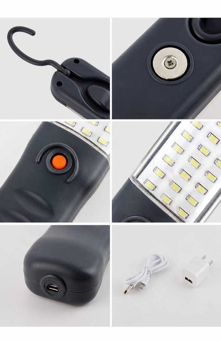 LED-фонарь оснащен яркой боковой панелью COB.