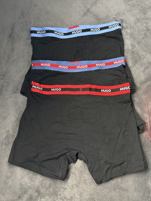 Hugo set 3 boxeri lungi culoare negru cu logo mic marimea M  noi