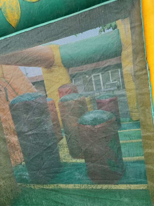 Надуваем батут Djun