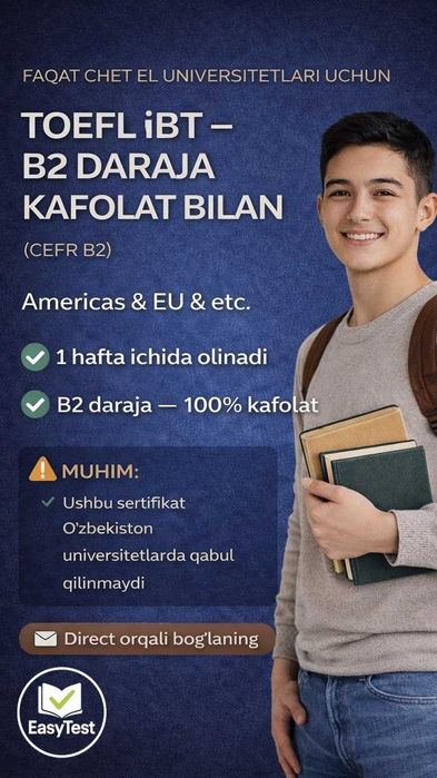 Toefl sertifikatini qolga kiriting
