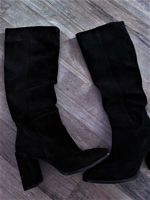 Супер елегантни ботуши естествен велур