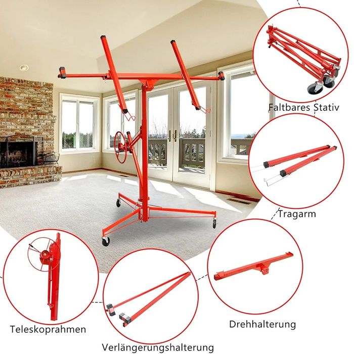 Подъемник для листов гипсокартона и панелей Мдф : 3.8м. | 68кг Максима