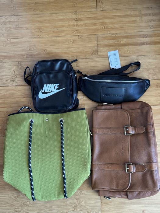 Set genți și borsete NOI – piele naturală, Calvin Klein, Nike, etc.