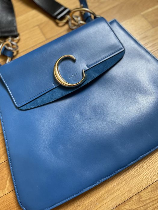 Chloe синя данска чанта
