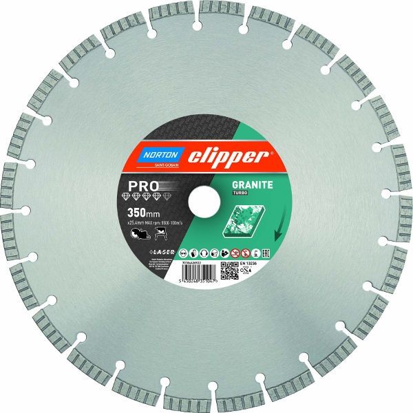 Disc diamantat Norton Clipper Pro Granite Turbo 350x25,4 mm
