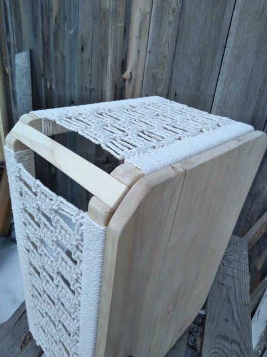 Макраме короб для вещей ручной