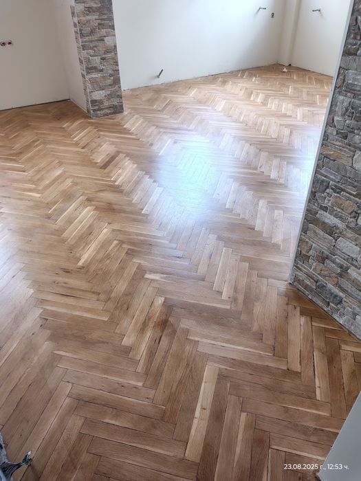 Циклене на паркет и дюшем