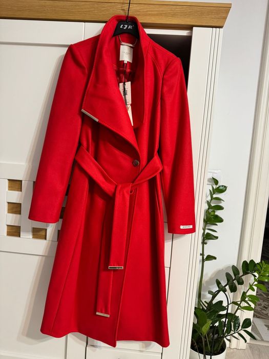 Palton Ted Baker lung, rosu, marimea 2, nou - cu eticheta