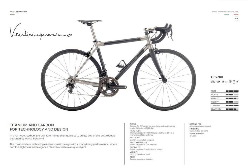 Bicicleta cursiera titan- carbon LEGEND Venticinquesimo