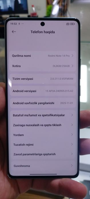 Mi Note 14 pro 12/256GB