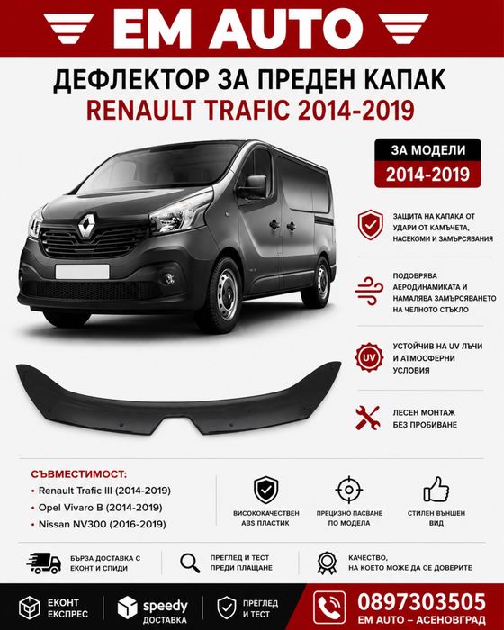 Дефлектор за преден капак Renault Trafic 2014-2019