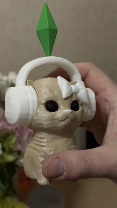 Фигурка кот в наушниках мем