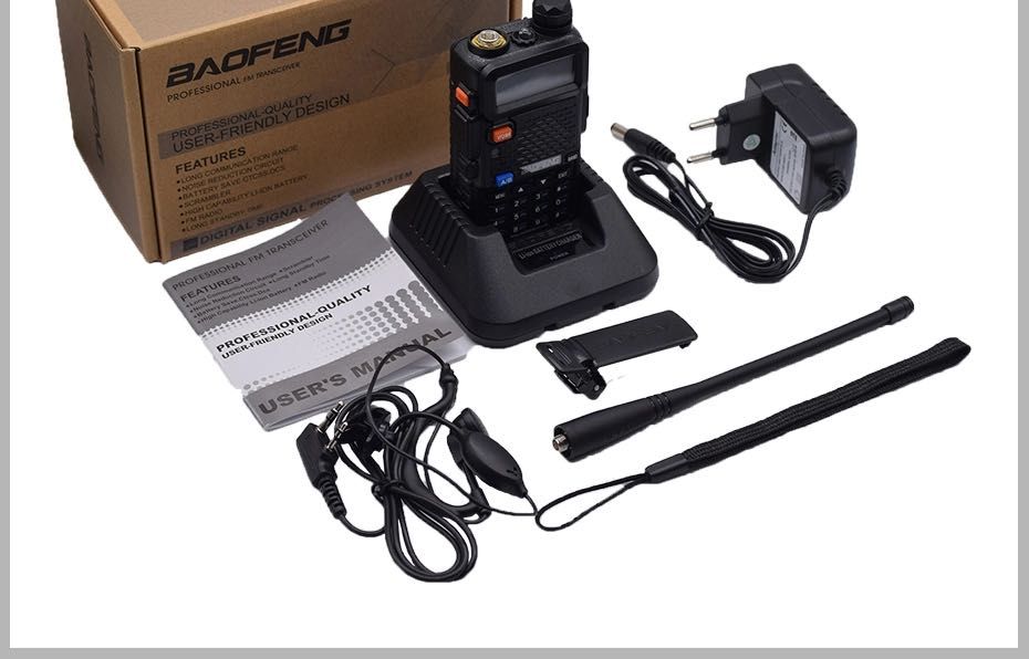 Statie radio portabila Baofeng UV-5R, putere emisie 8W,negru,sigilat