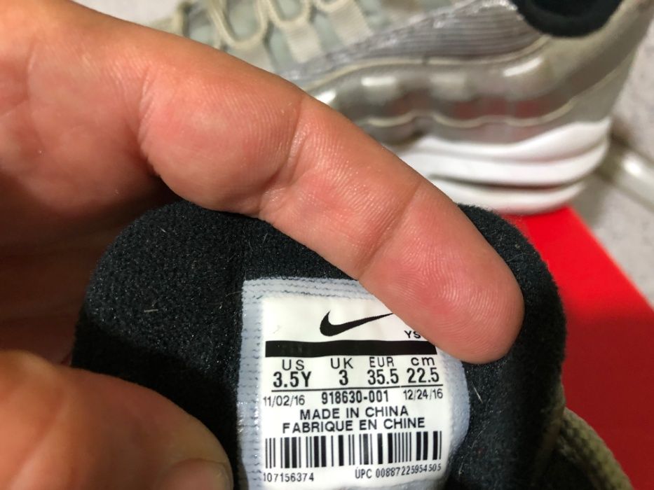 ОРИГИНАЛНИ *** Nike Air Max 95 QS GS 'Metallic Silver Bullet' Red