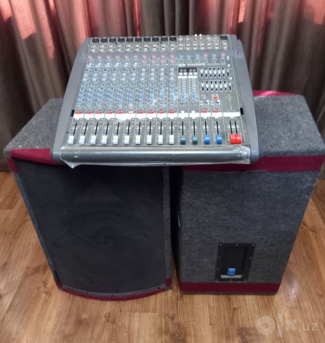 Активный микшер Dynacord Powermate 1000 и колонки 15 дюймов.