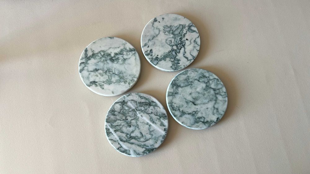 Set 4 Suporturi pentru pahare din marmura