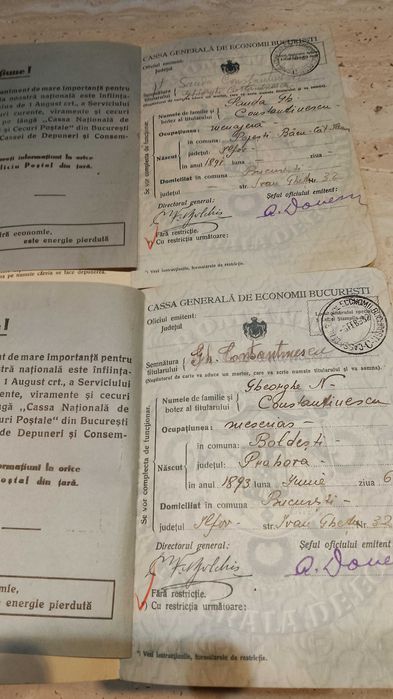 Acte/Documente vechi din perioada 1927 - 1942