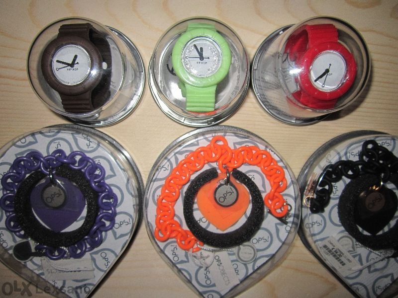 Hip Hop Часовник Swarovski и Гривни Оpsobjects Внос от Италия!