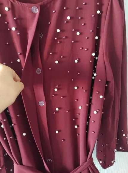 Нови стилен дамски сатенен халат/кимоно + пижама-размер ХЛ- 30евро