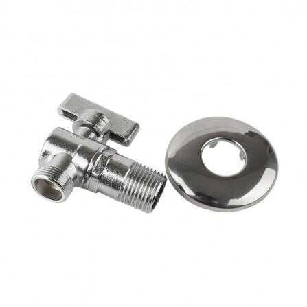 Сферичен кран ъглов 12''-38" с розетка, Метален