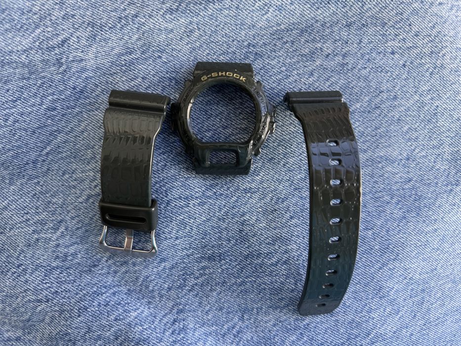 Bezel si curea Casio 6900 6600 verde croco