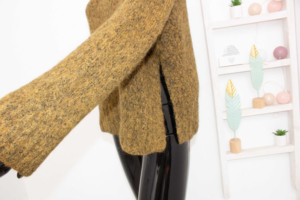 COS дамски пуловер от вълна и алпака горчица L