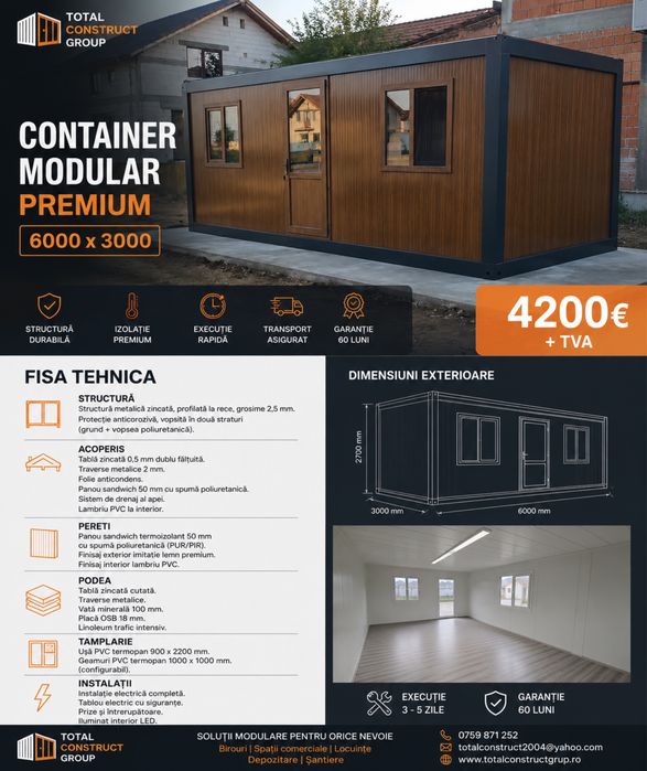 Container modular premium birou locuinta magazin diverse dimensiuni