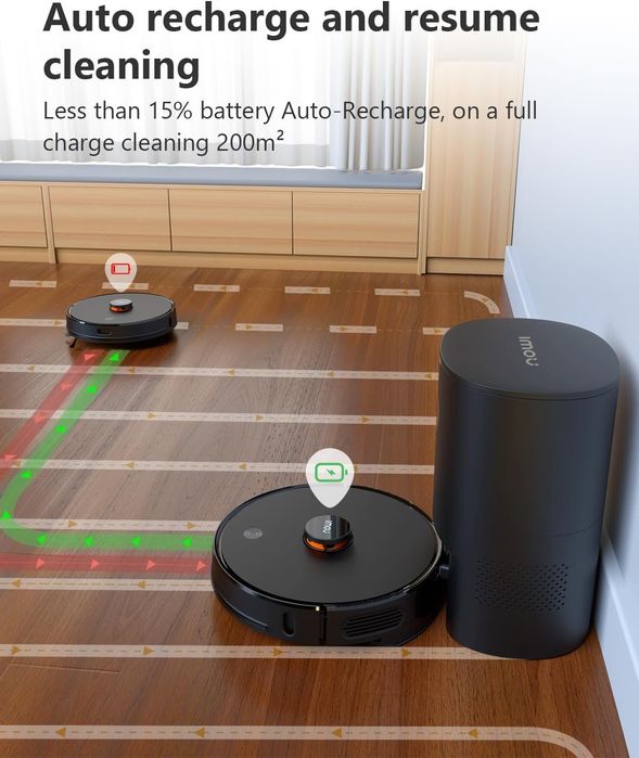 Интелигентен/ Smart.  робот прахосмукачка 3-в-1Imou Robot с контейнер за боклук