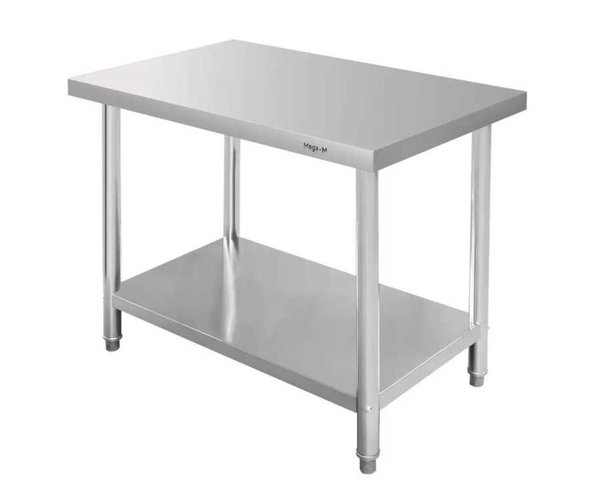 Masa inox centrala 100×70 cm cu polita, profesionala