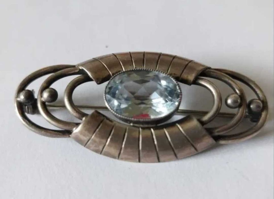 Brosa de dama, veche, argint 835